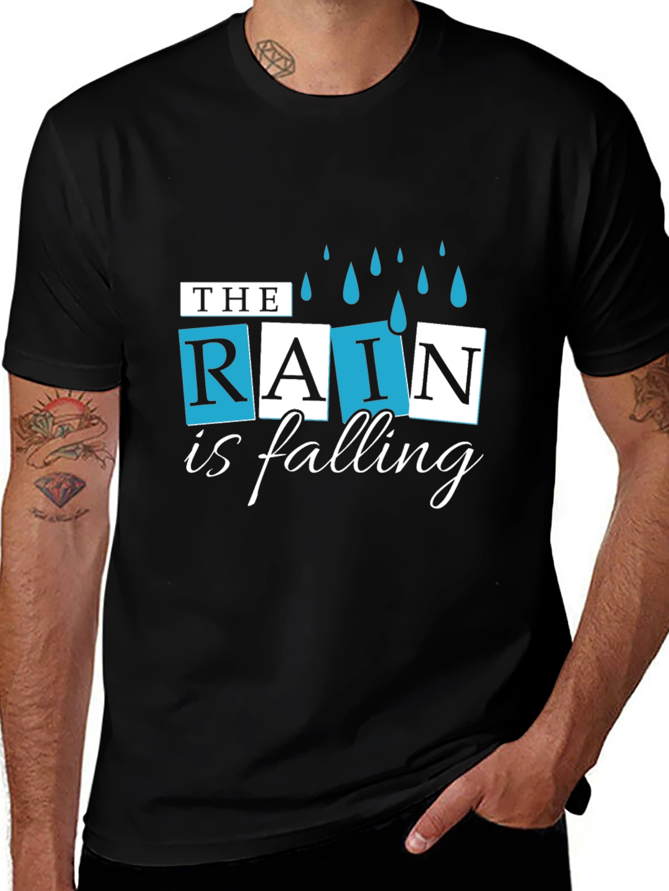 Rain is Falling Graphic Tee - Black