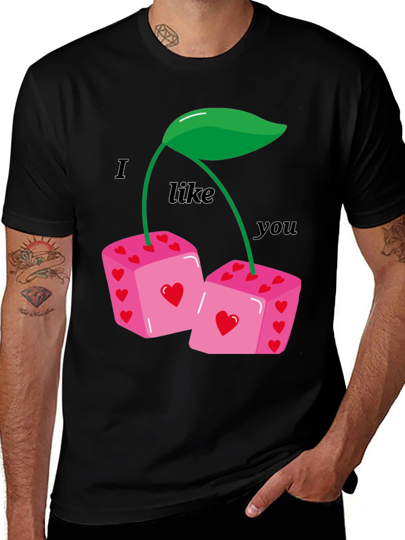 Variant 26 of I Like You Cherry Dice Graphic Tee