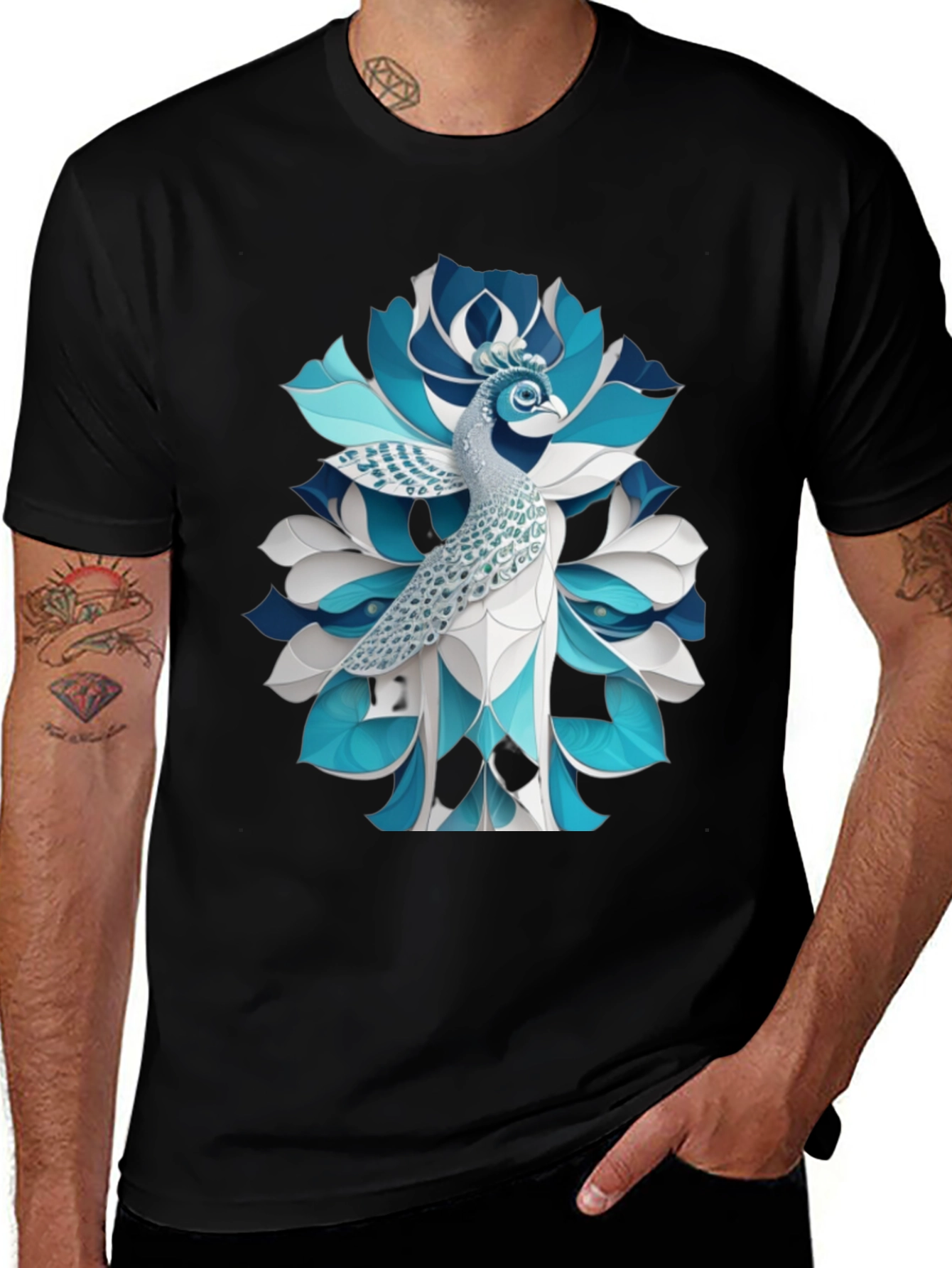 Peacock Graphic T-Shirt - Stylish Bird Tee