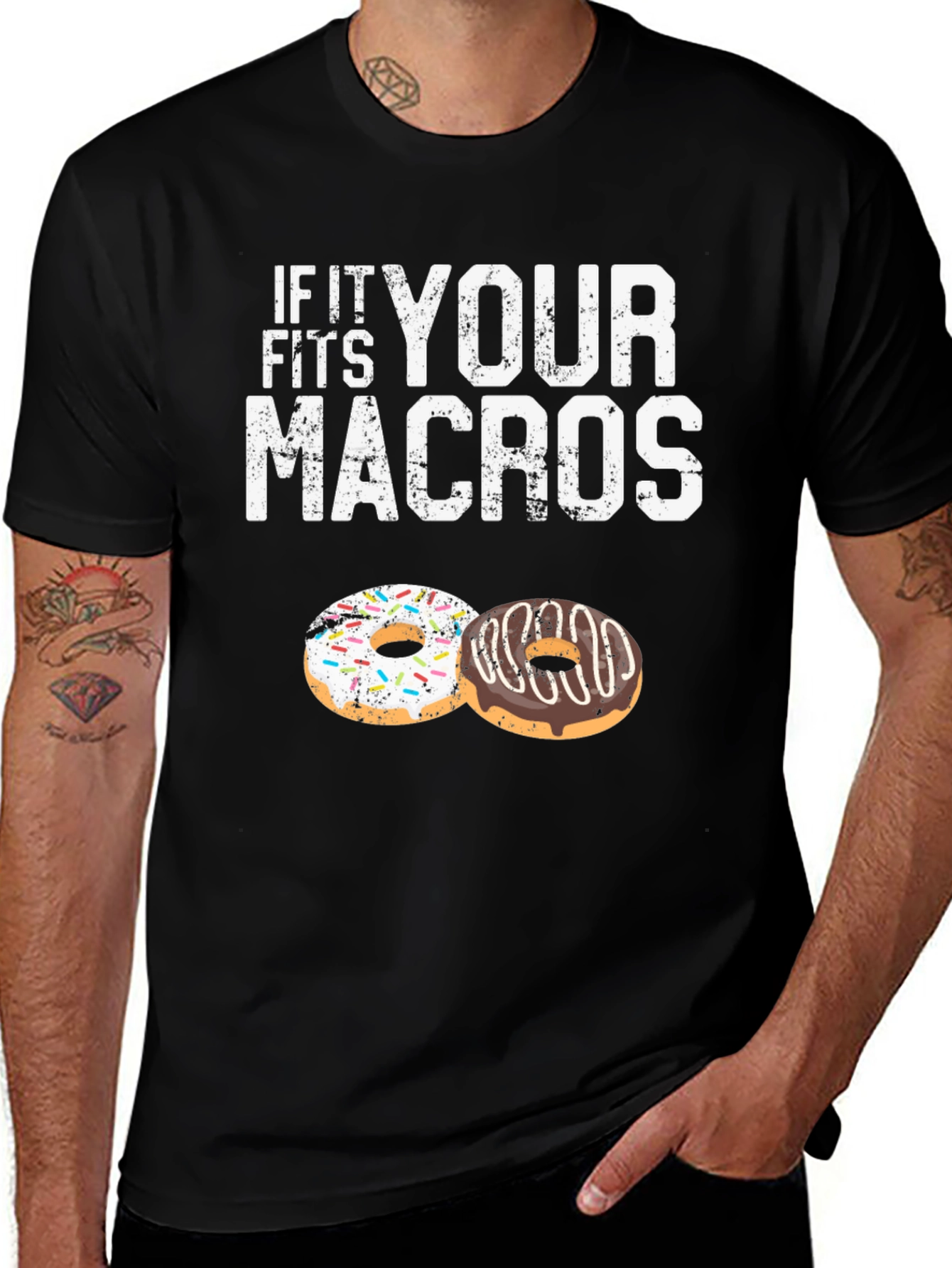 If It Fits Your Macros Doughnut T-Shirt