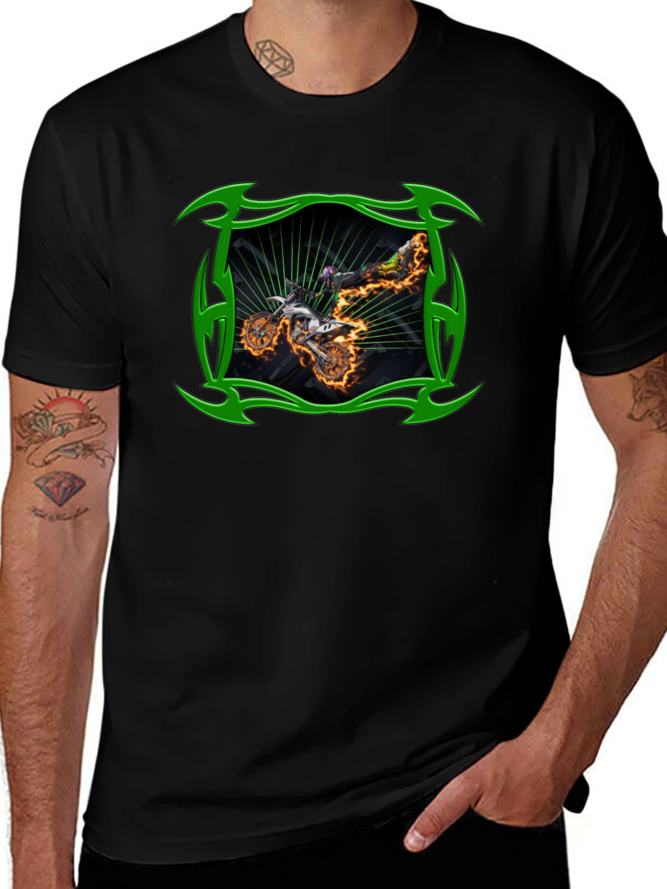 Variant 28 of Motocross Fire T-Shirt