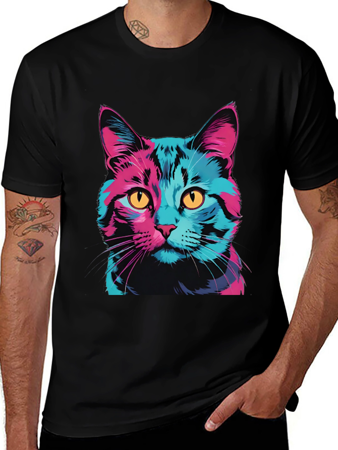 Variant 16 of Vaporwave Cat Graphic Tee - Trendy Unisex T-Shirt