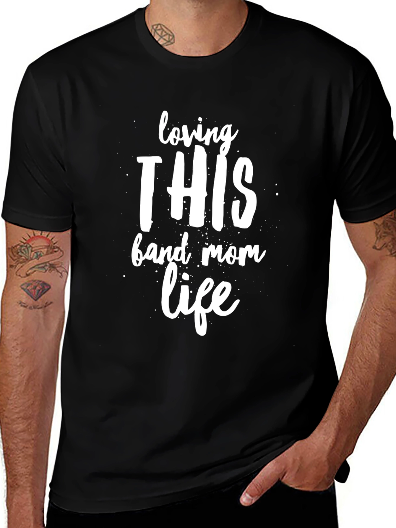 Variant 25 of Loving THIS Band Mom Life Black T-Shirt