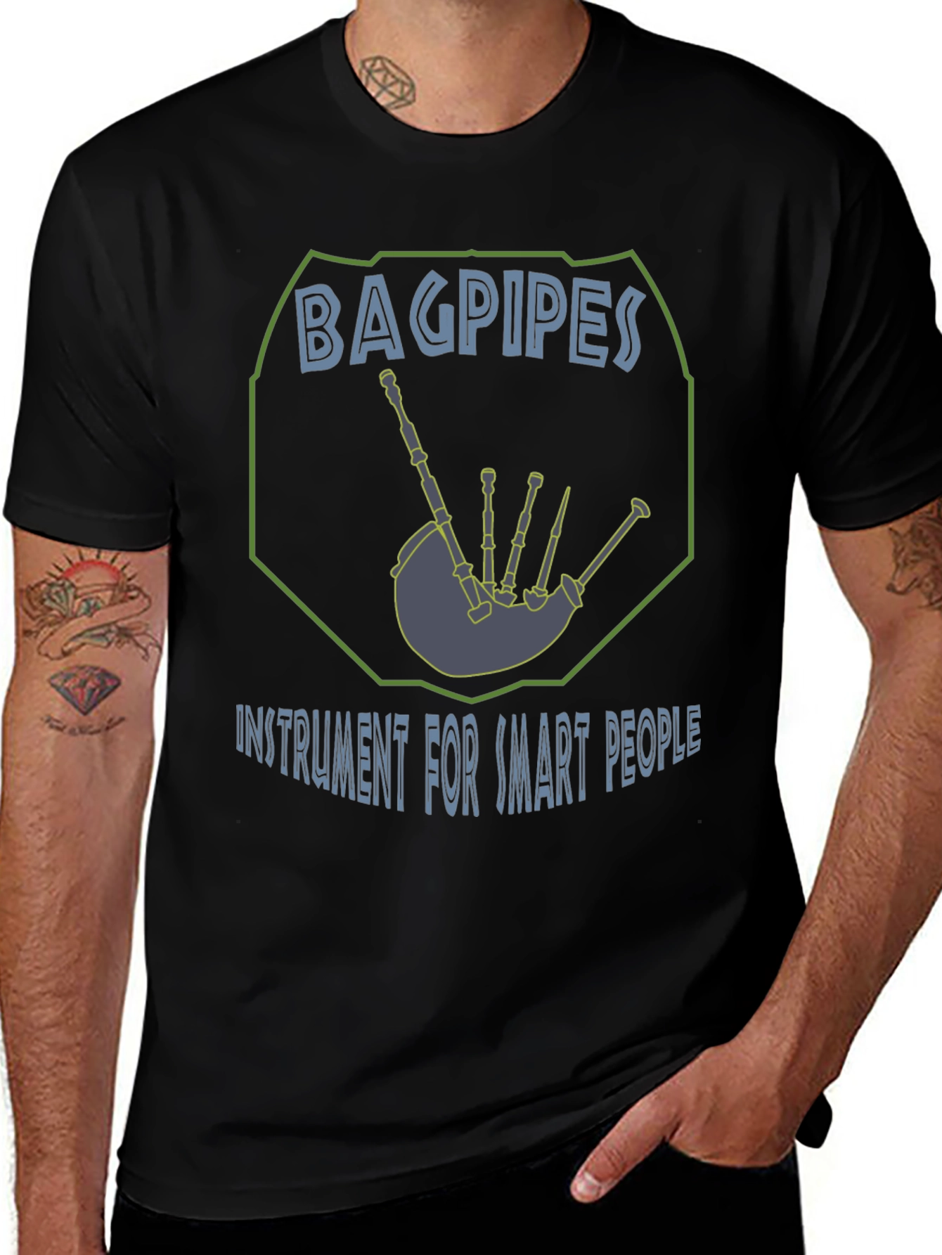 Variant 24 of Bagpipes Instrument for Smart People Graphic T-Shirt