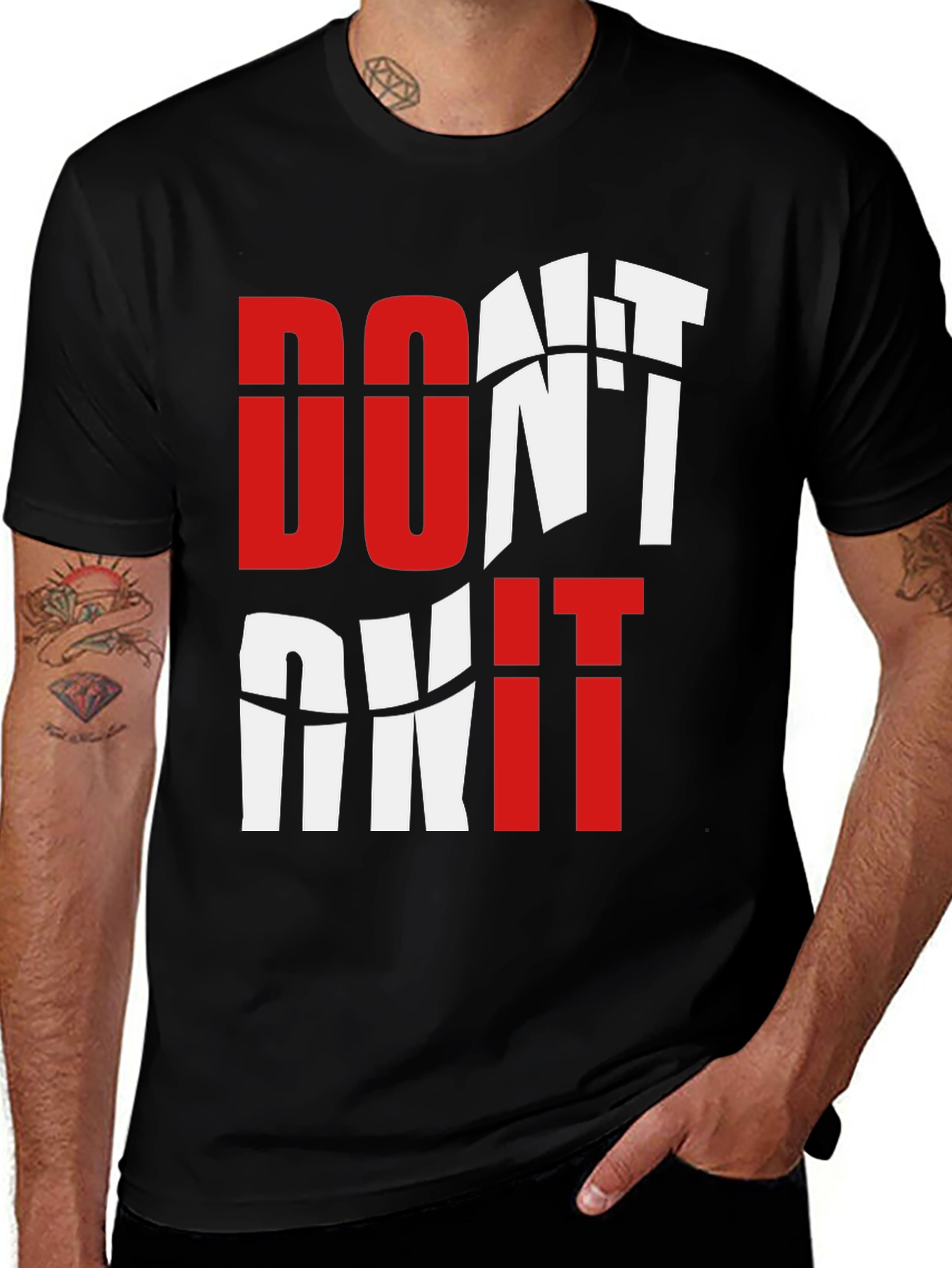 Variant 30 of Motivational Graphic Tee - Don't Quit Black T-Shirt