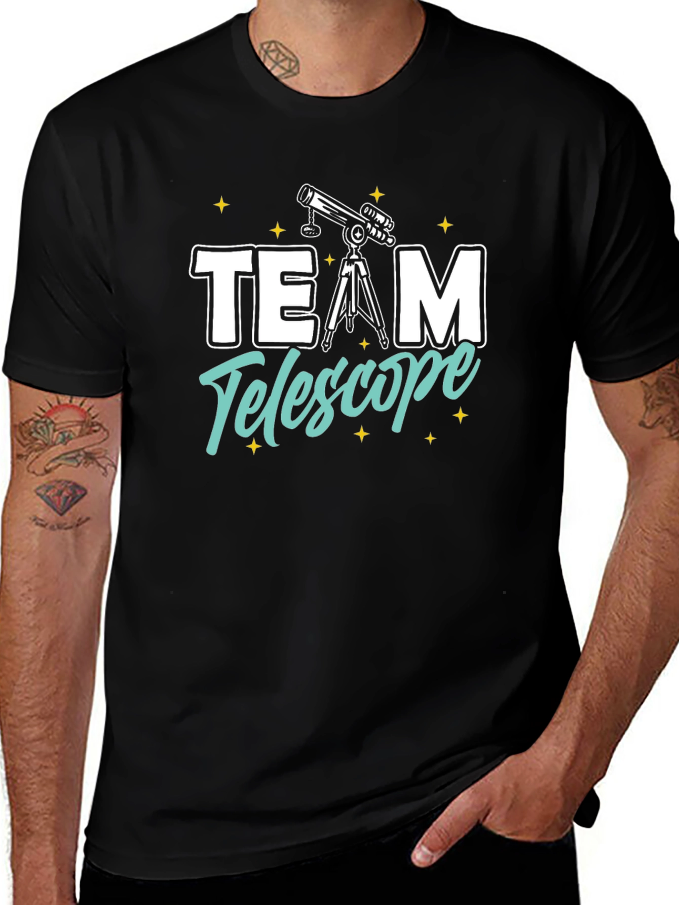 Variant 14 of Team Telescope Black Graphic Tee