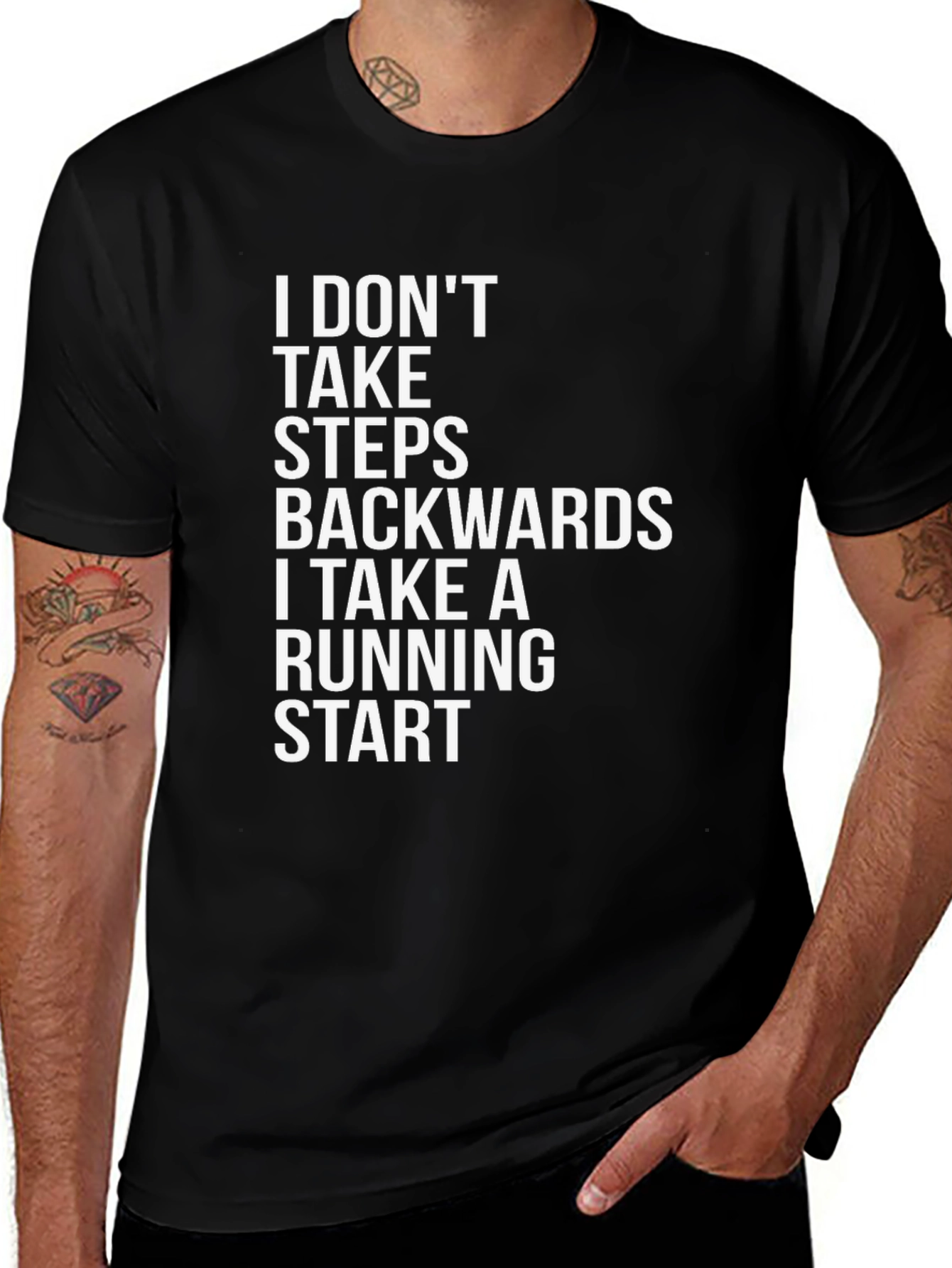 Variant 24 of Motivational T-Shirt: Running Start Black Tee