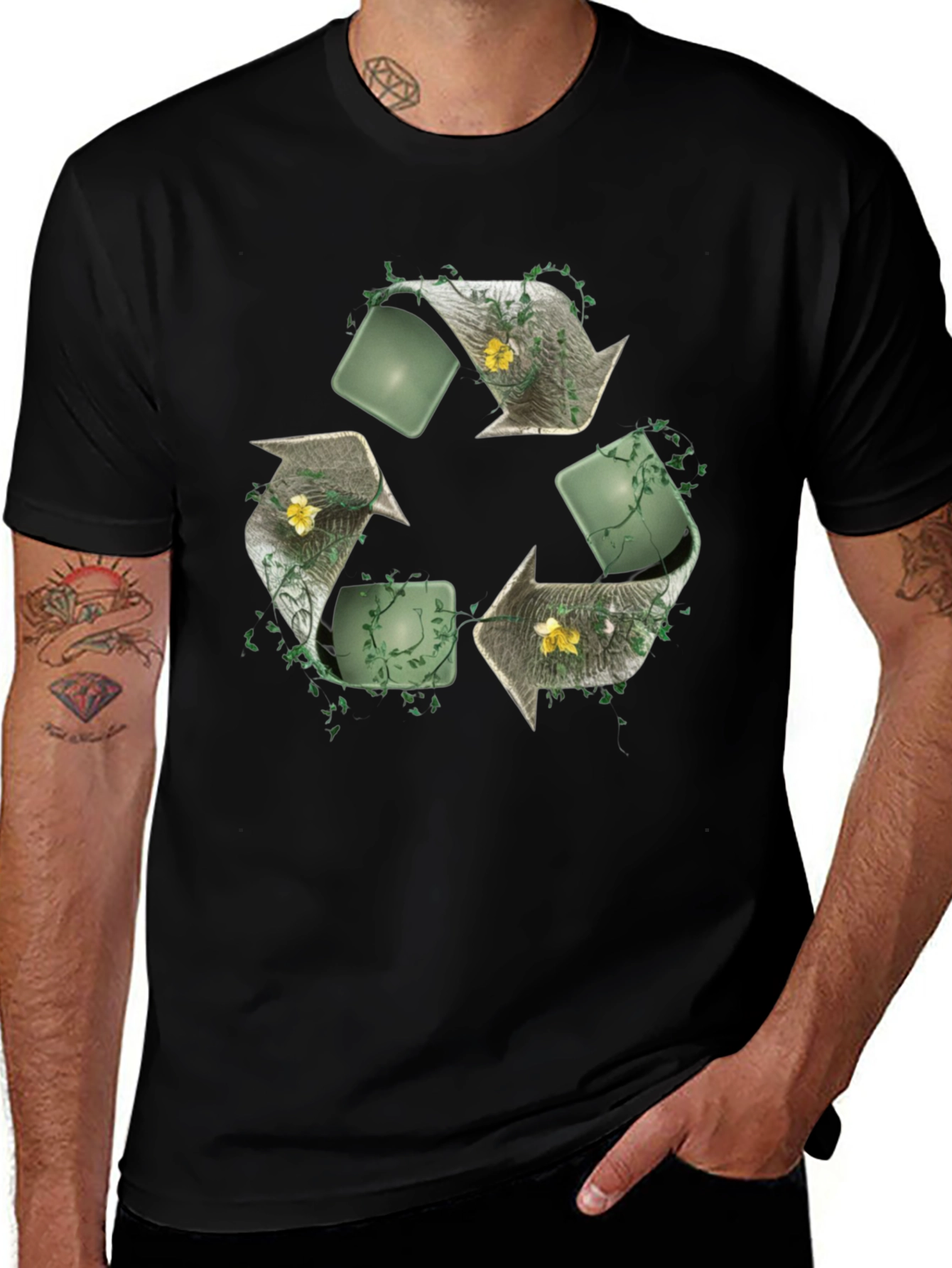 Eco-Friendly Recycle Symbol Graphic Tee