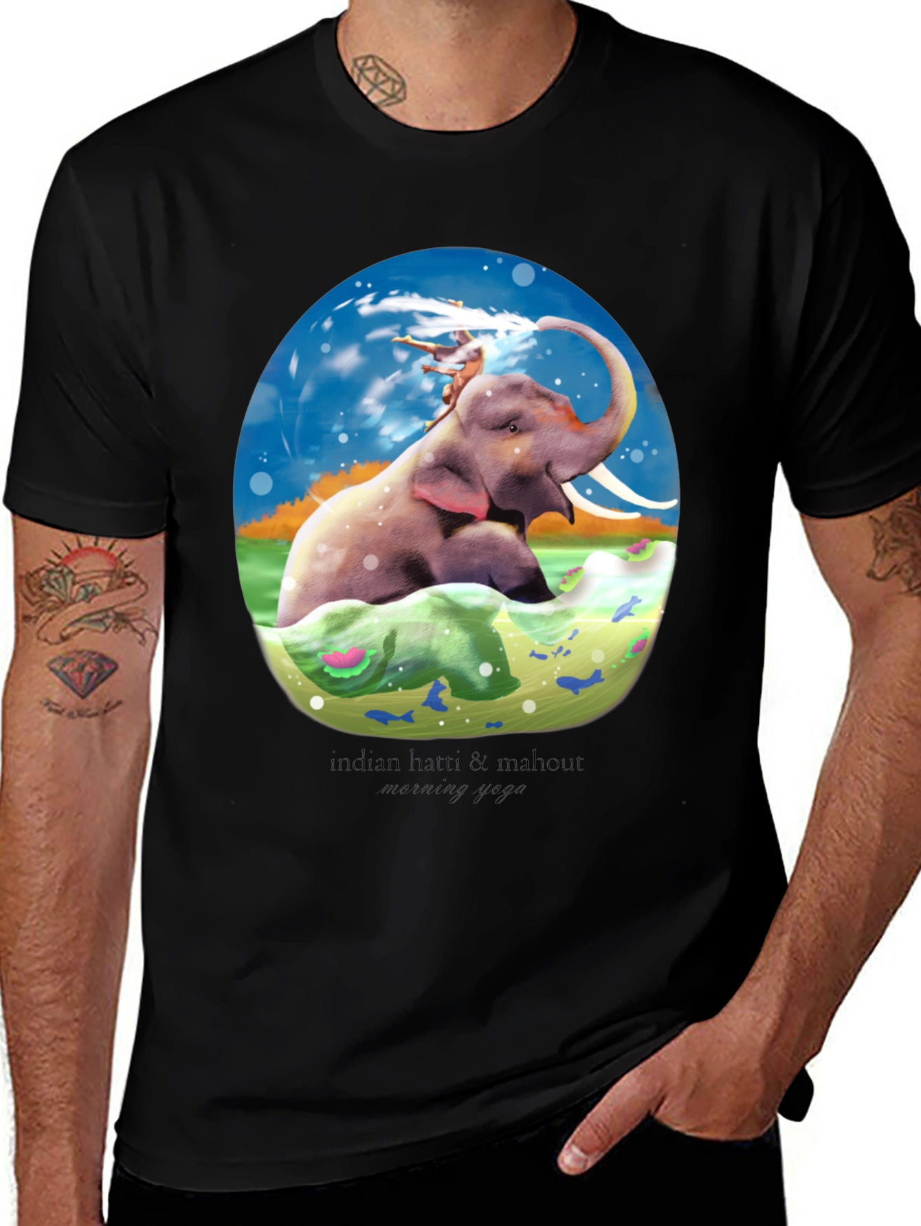 Elephant & Mahout T-Shirt - Quirky Graphic Tee