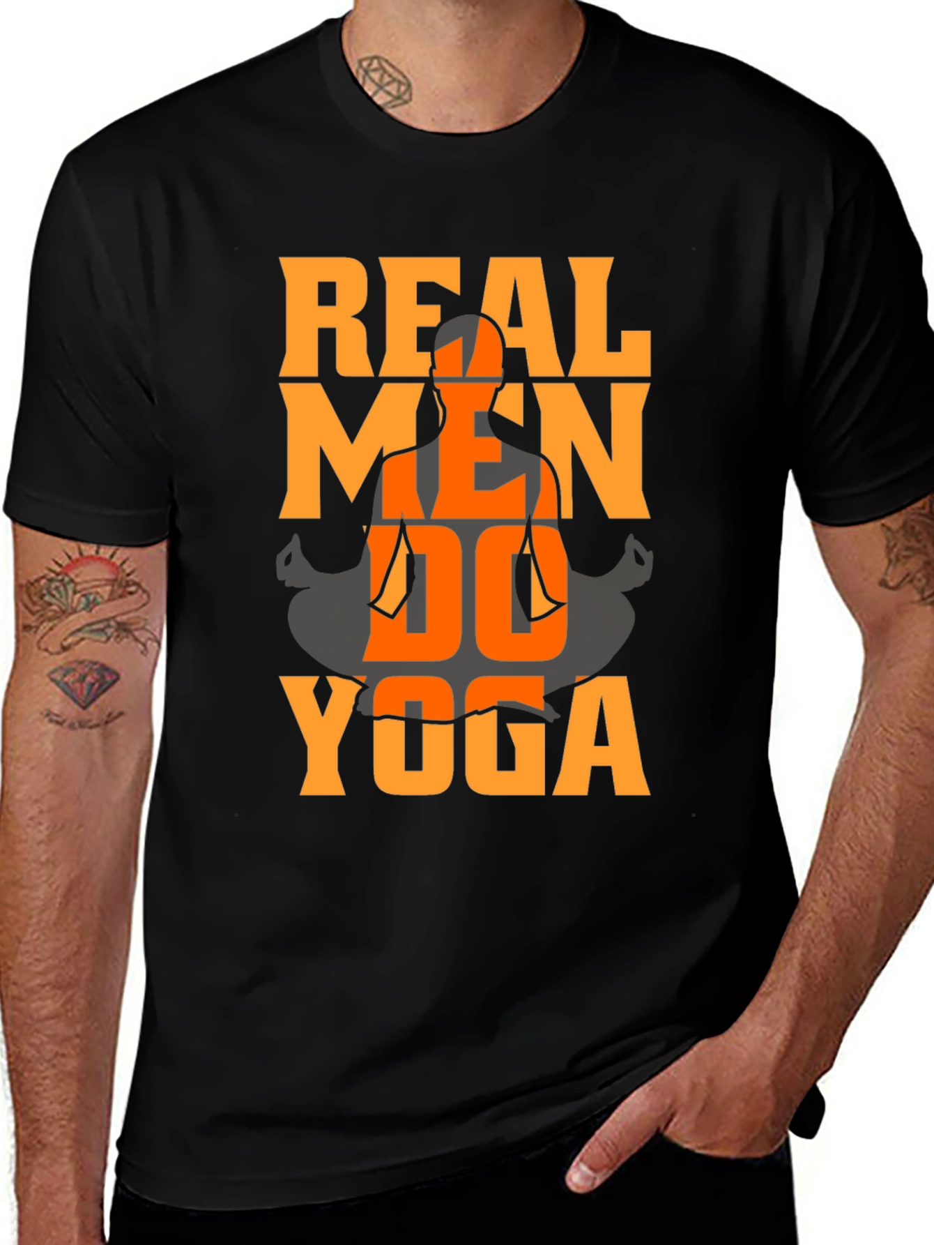 Variant 26 of Real Men Do Yoga Graphic T-Shirt