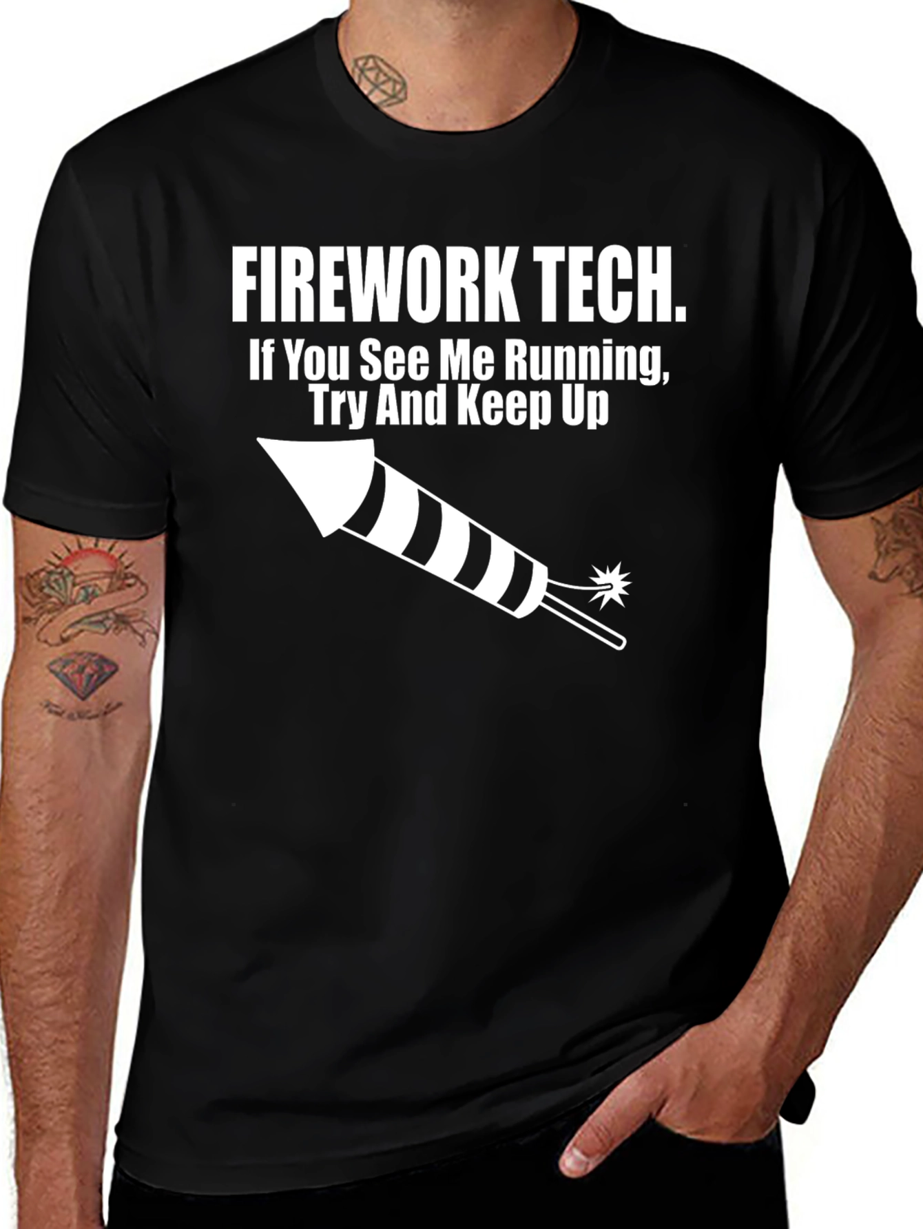 Variant 16 of Firework Tech Graphic Tee - Try And Keep Up