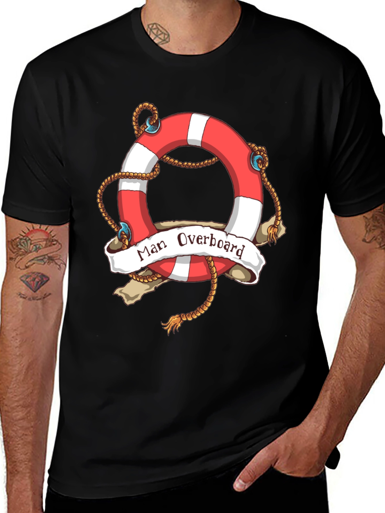 Variant 20 of Man Overboard Life Ring Graphic T-Shirt