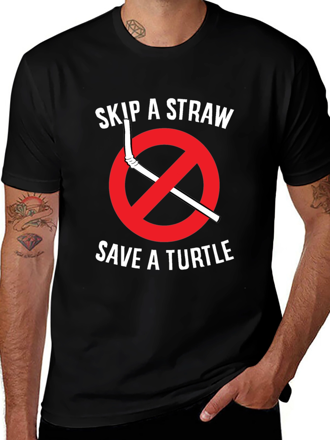 Variant 27 of Skip a Straw Save a Turtle T-Shirt