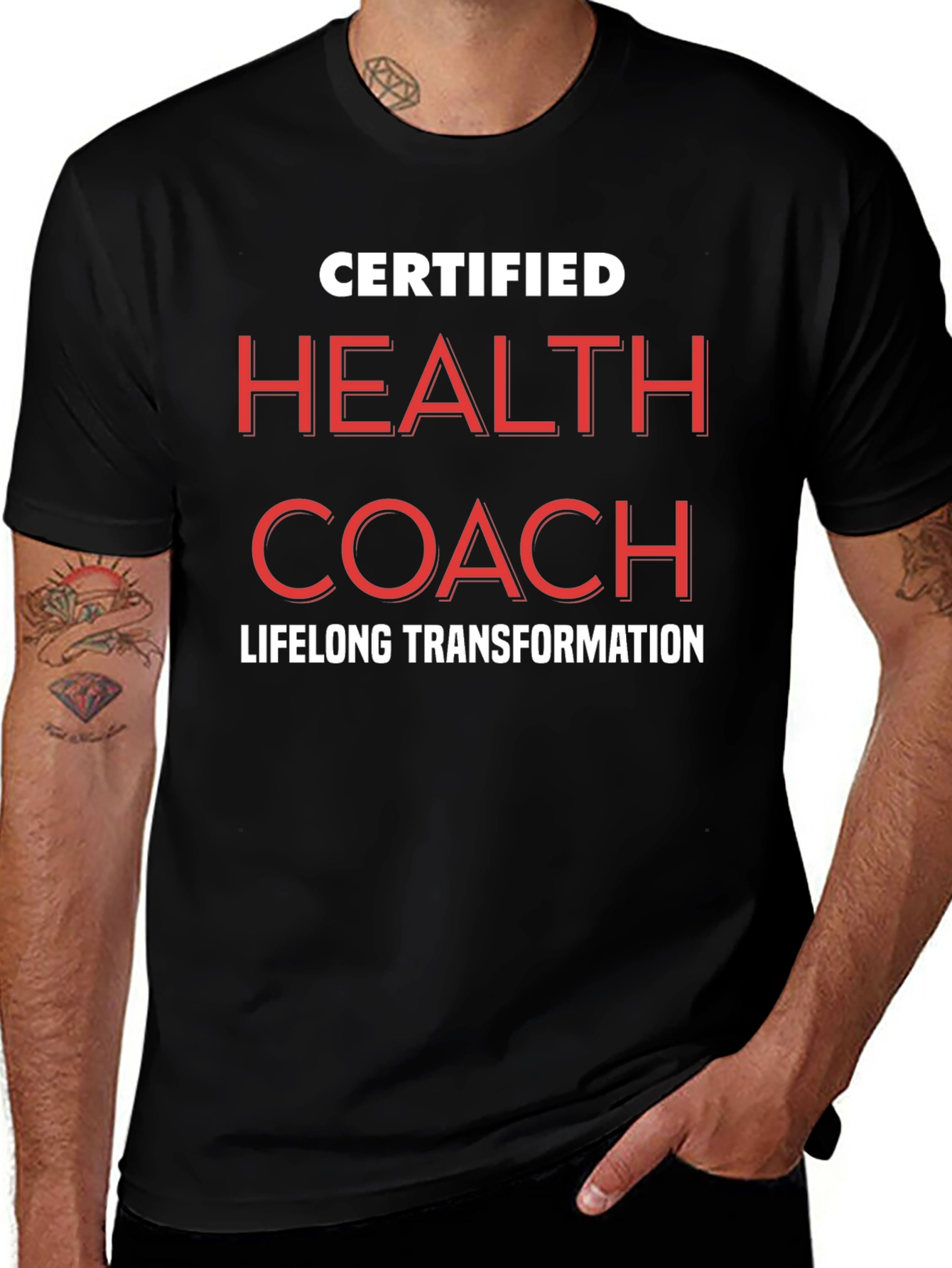 Variant 23 of Certified Health Coach Black T-Shirt