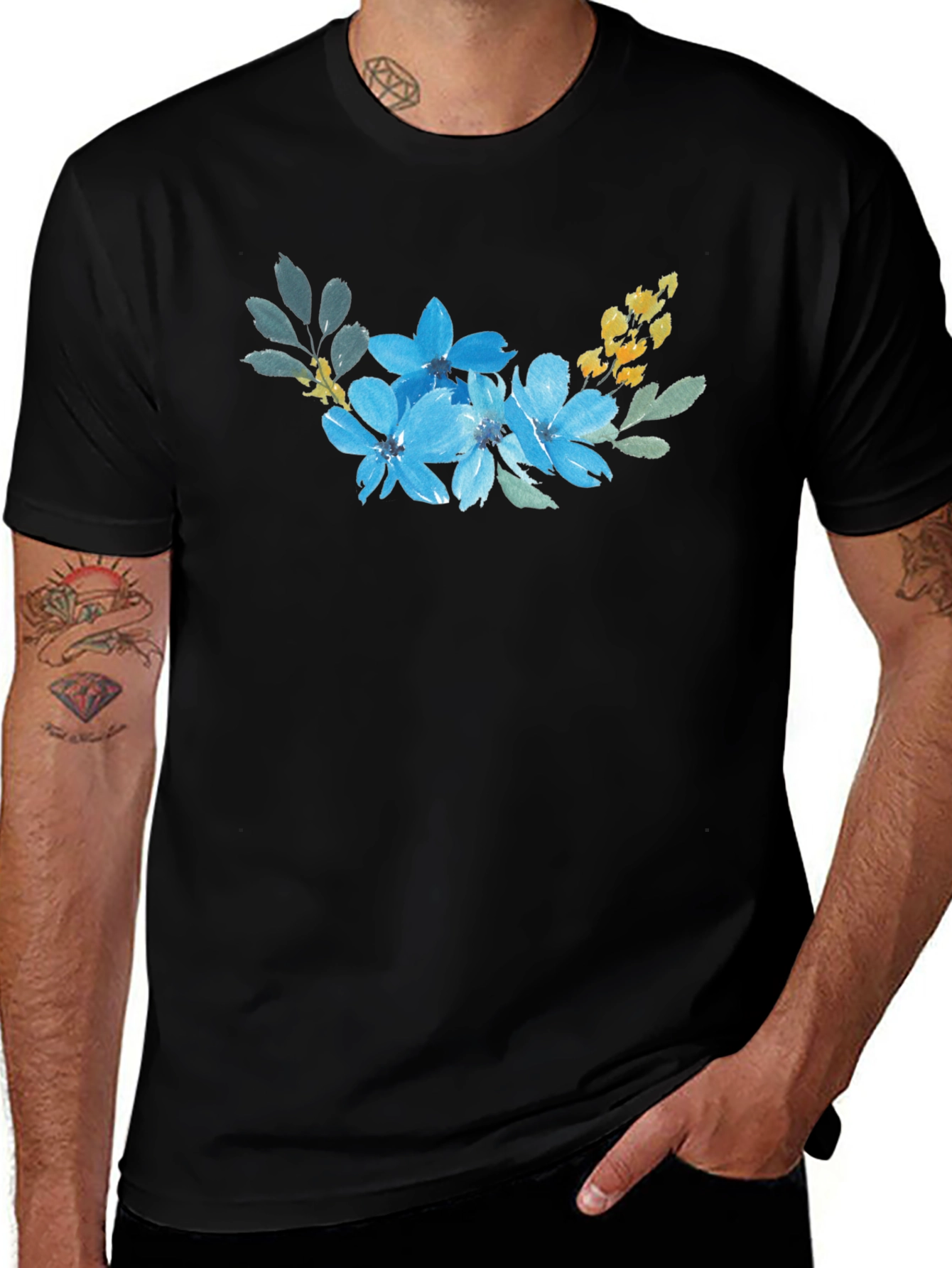 Variant 22 of Floral Watercolor Graphic Tee - Soft Cotton