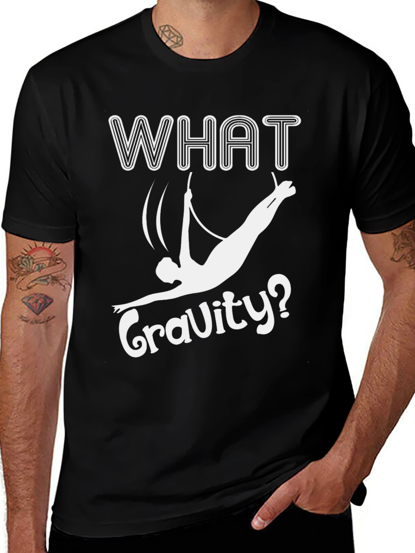 What Gravity? Funny Aerialist T-Shirt - Black