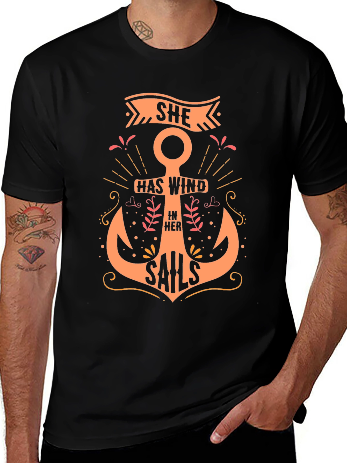 Variant 12 of Nautical Anchor Graphic T-Shirt
