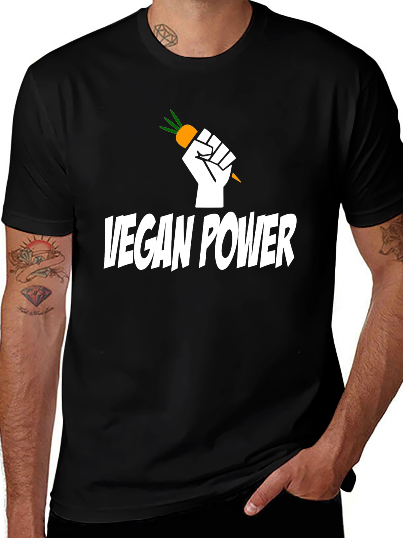 Variant 6 of Vegan Power T-Shirt - Fist Holding Carrot