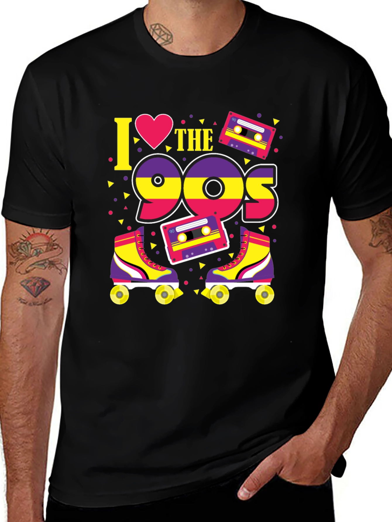 Variant 25 of I Love the 90's Black T-Shirt