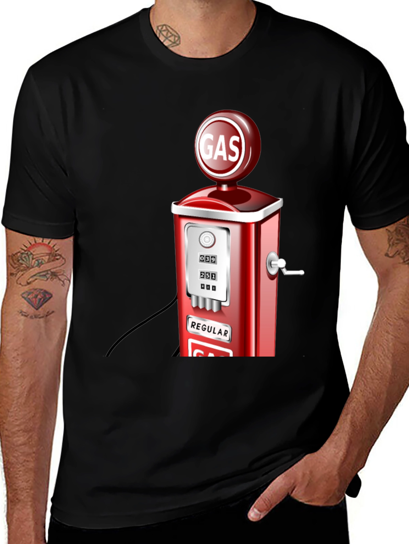 Variant 14 of Retro Gas Pump Graphic T-Shirt