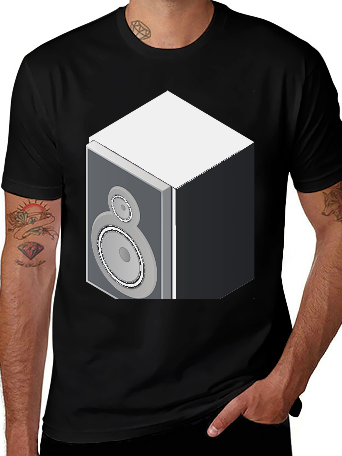Variant 25 of Speaker Graphic Black T-Shirt