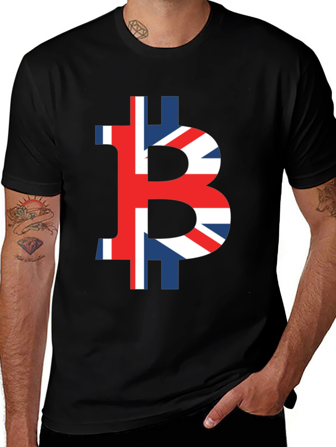 Variant 6 of Bitcoin Union Jack Graphic Tee