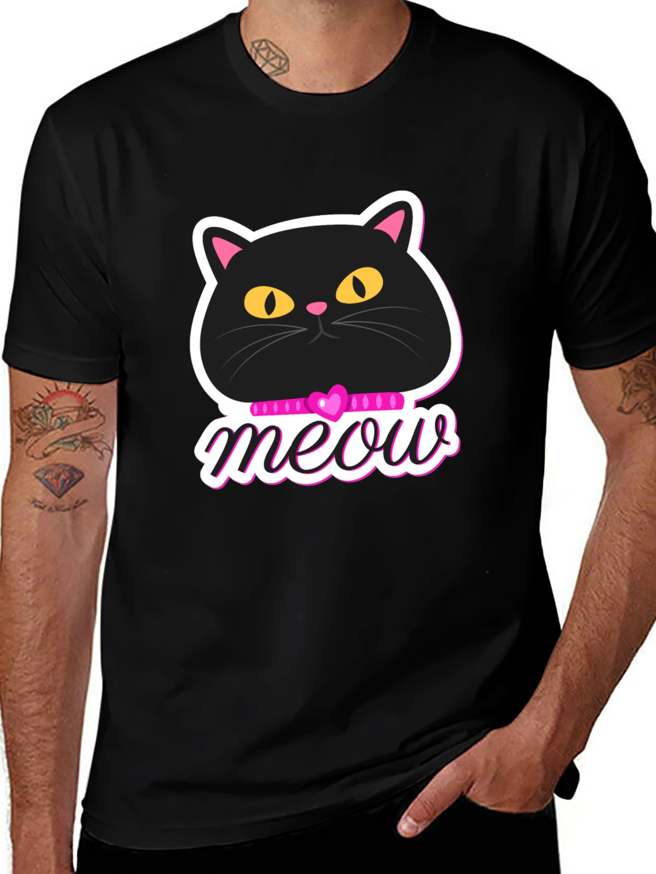 Variant 13 of Black Cat Meow Graphic T-Shirt