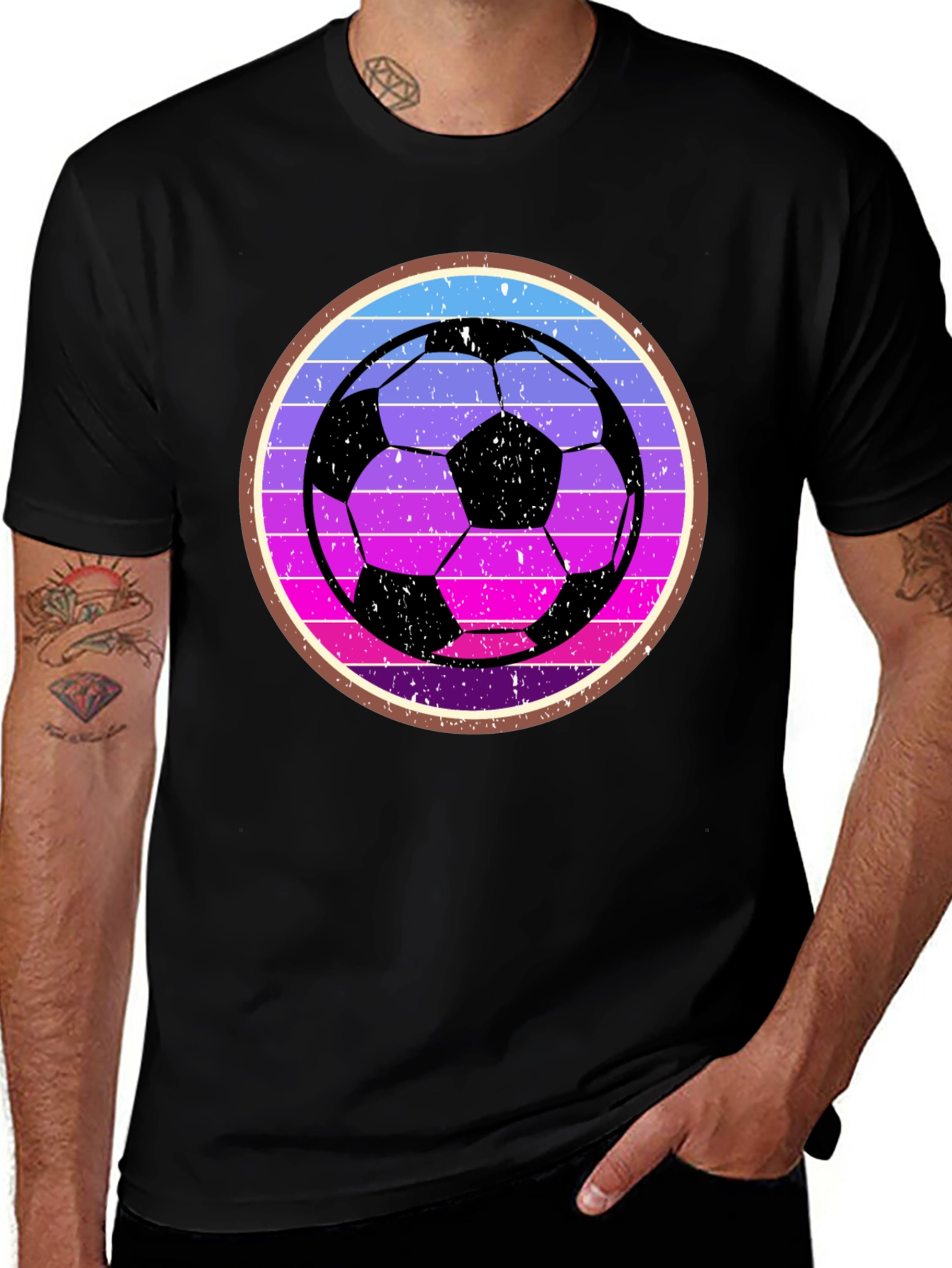 Variant 5 of Retro Soccer Ball Graphic Tee