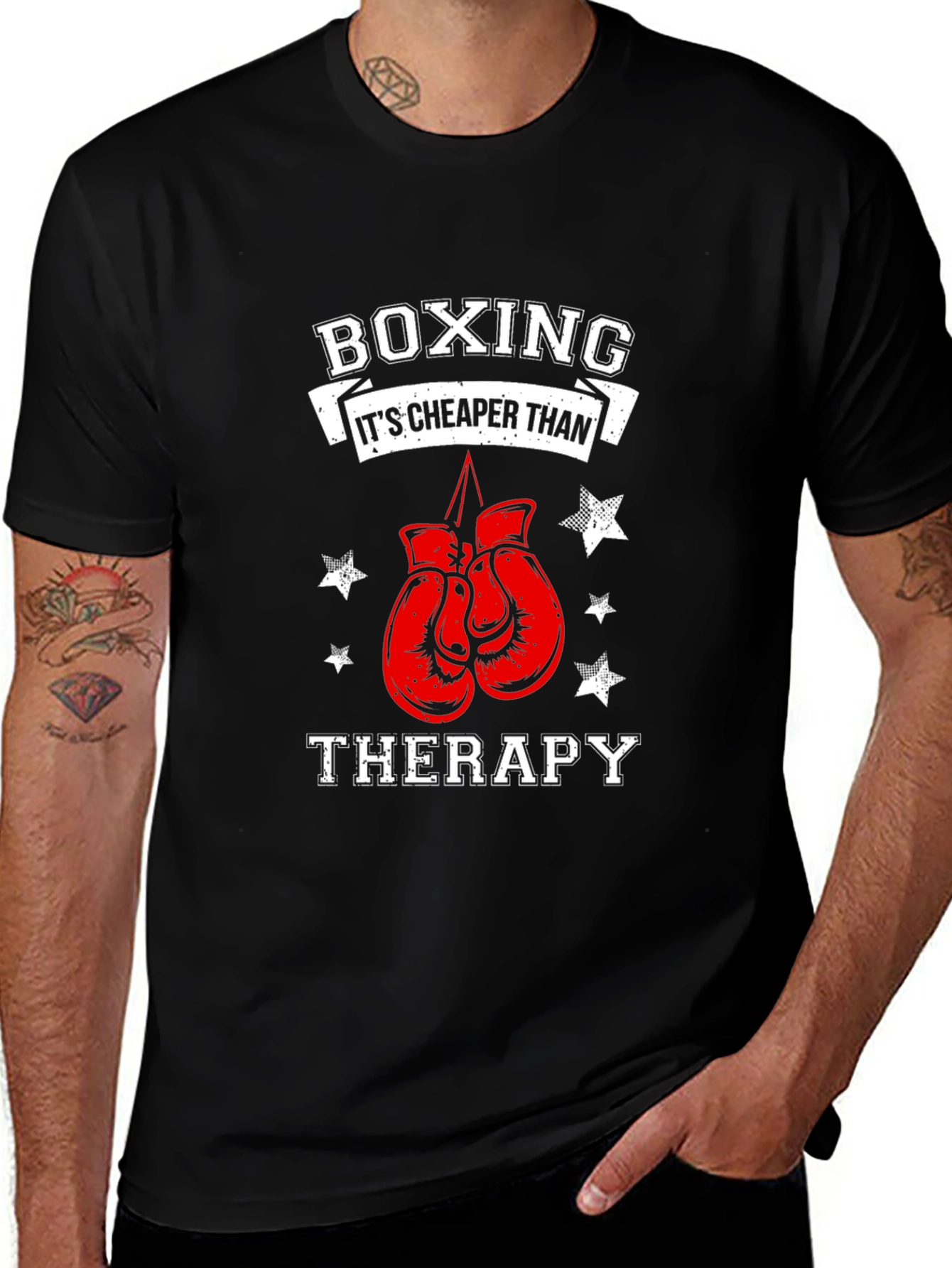 Variant 14 of Boxing Cheaper Than Therapy Graphic Tee