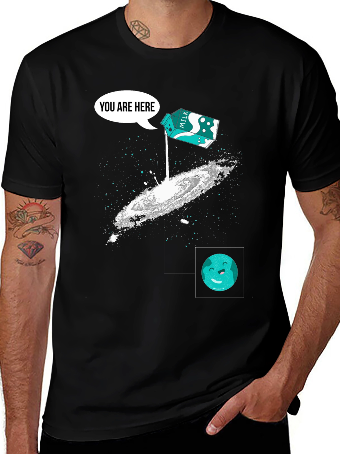 Variant 25 of Milk Galaxy T-Shirt: You Are Here