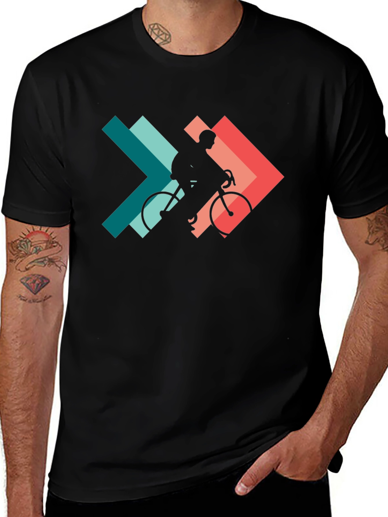 Variant 15 of Stylish Cycling Silhouette Graphic Tee