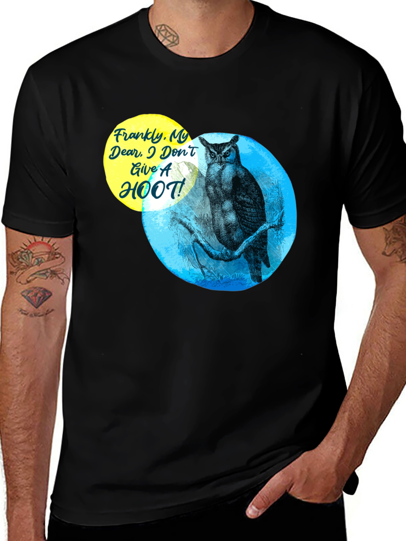 Variant 18 of Funny Owl T-Shirt - Frankly, My Dear, I Don't Give a Hoot!