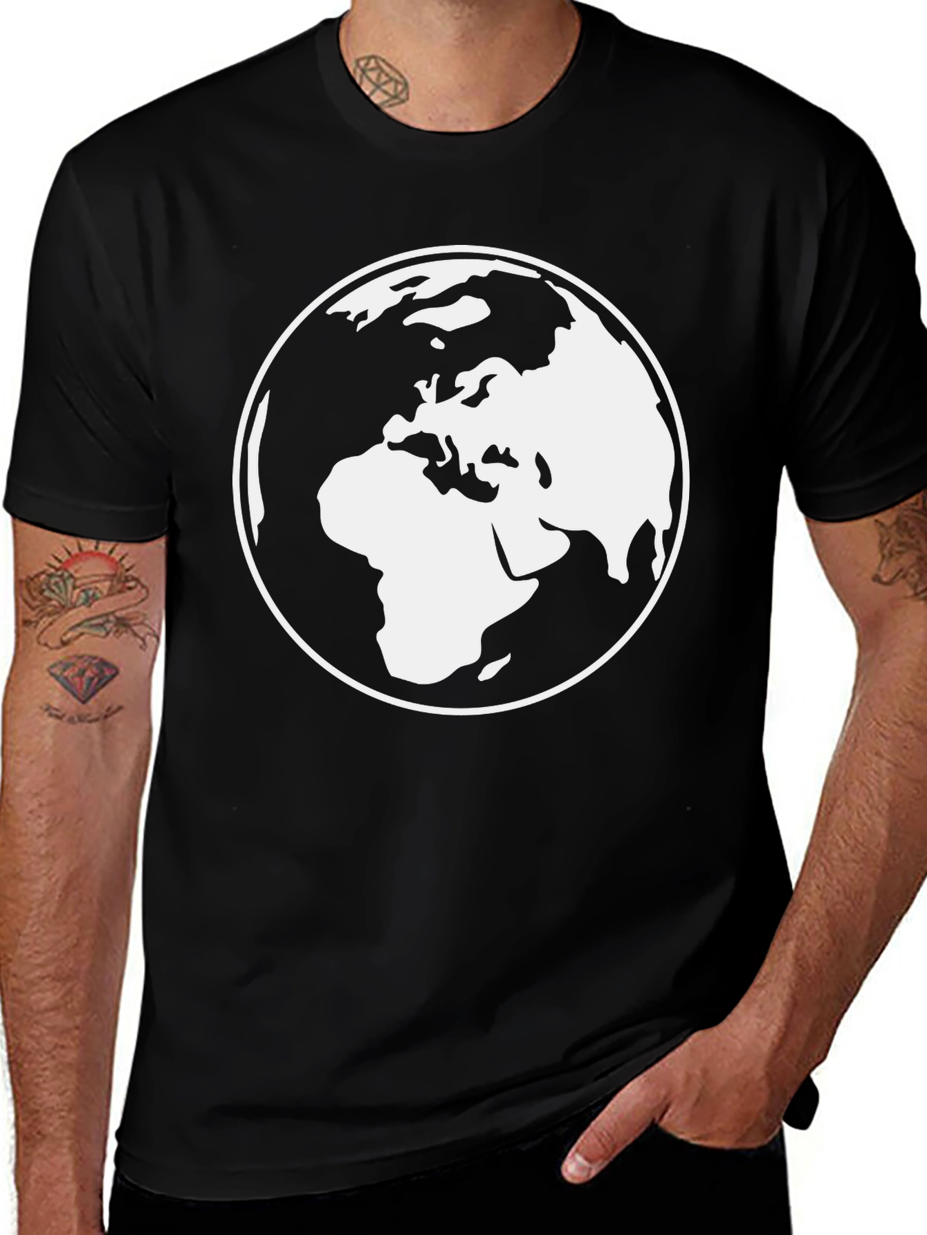 Globe Graphic Black T-Shirt
