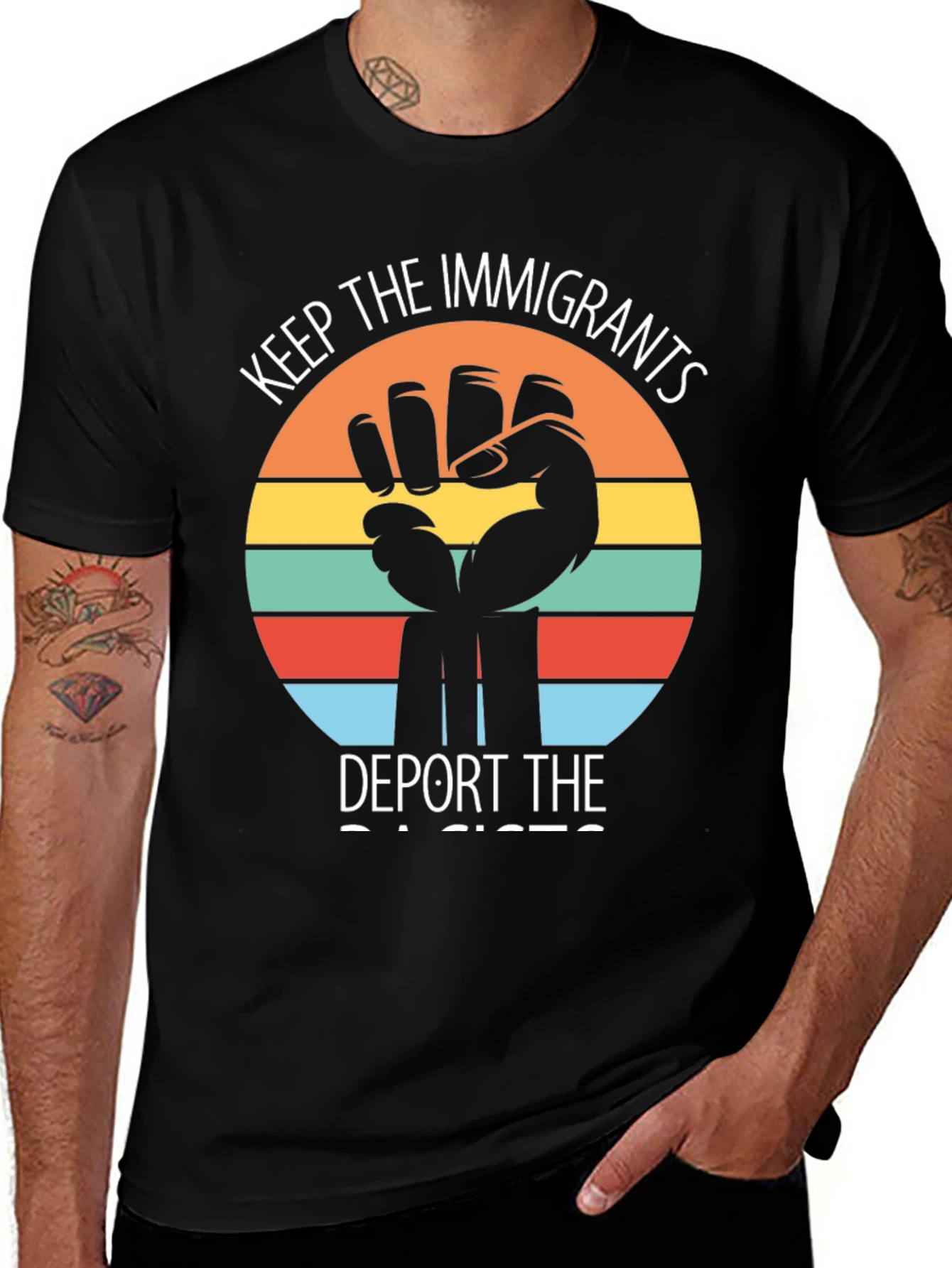 Variant 22 of Keep Immigrants, Deport Racists T-Shirt