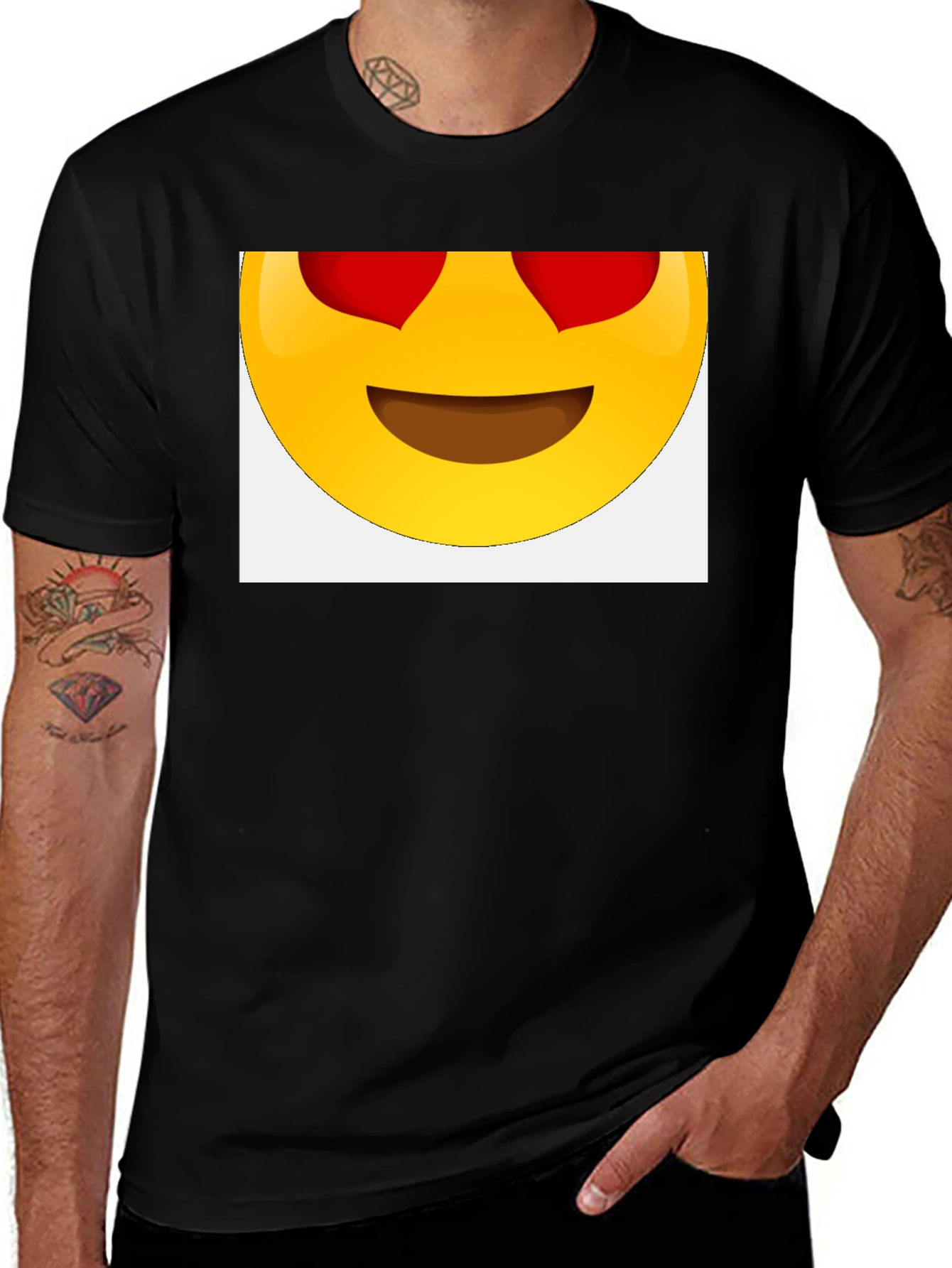 Variant 29 of Emoji Heart Eyes Black T-Shirt