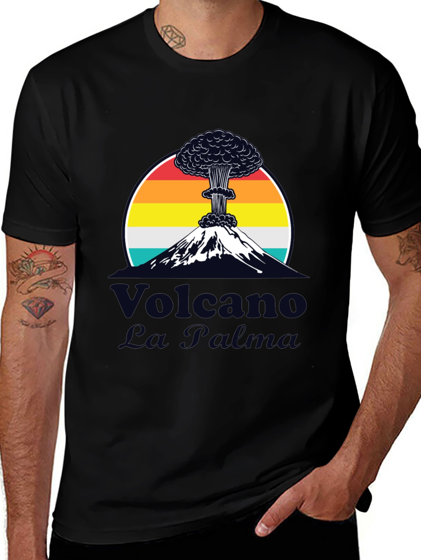 Variant 6 of Volcano La Palma T-Shirt Retro Style