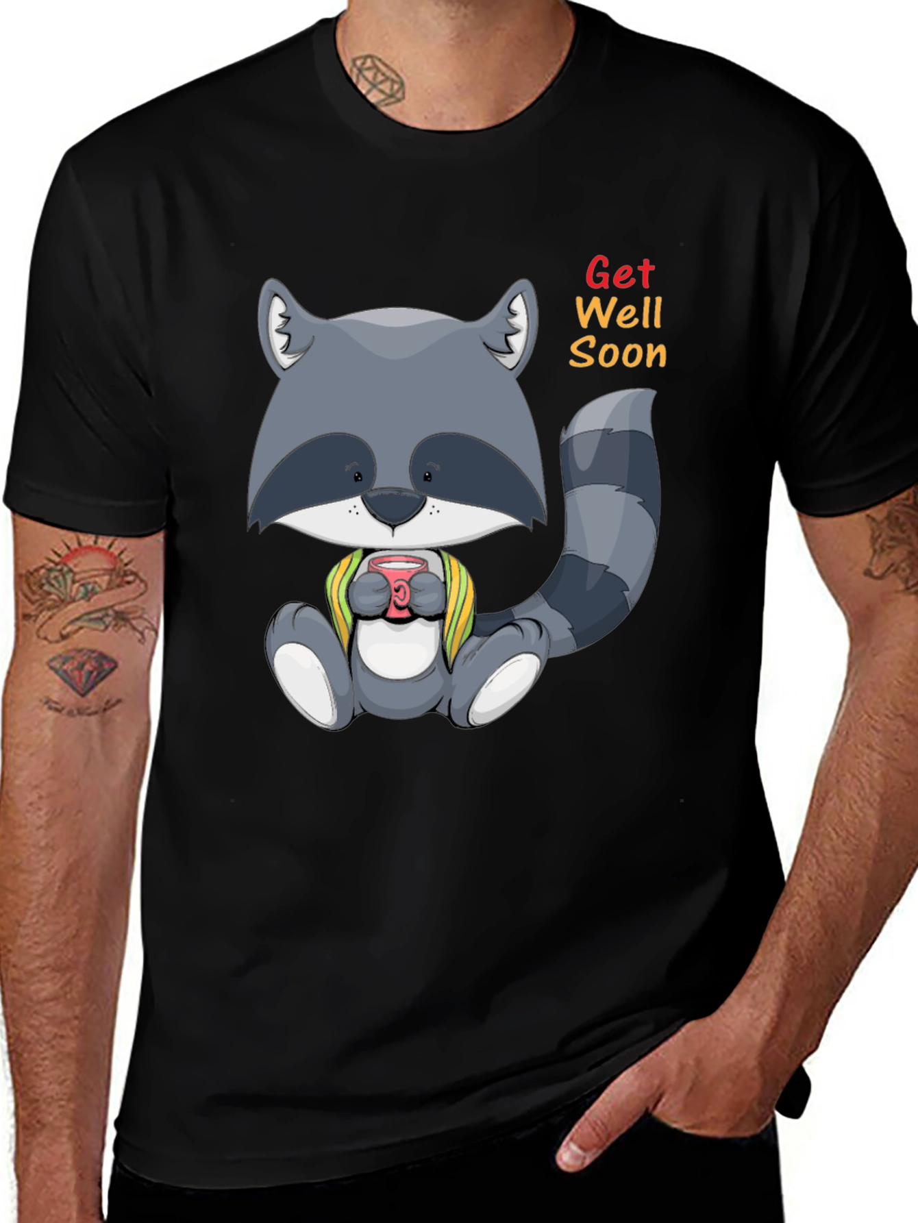 Variant 26 of Cute Raccoon Get Well Soon Graphic Tee