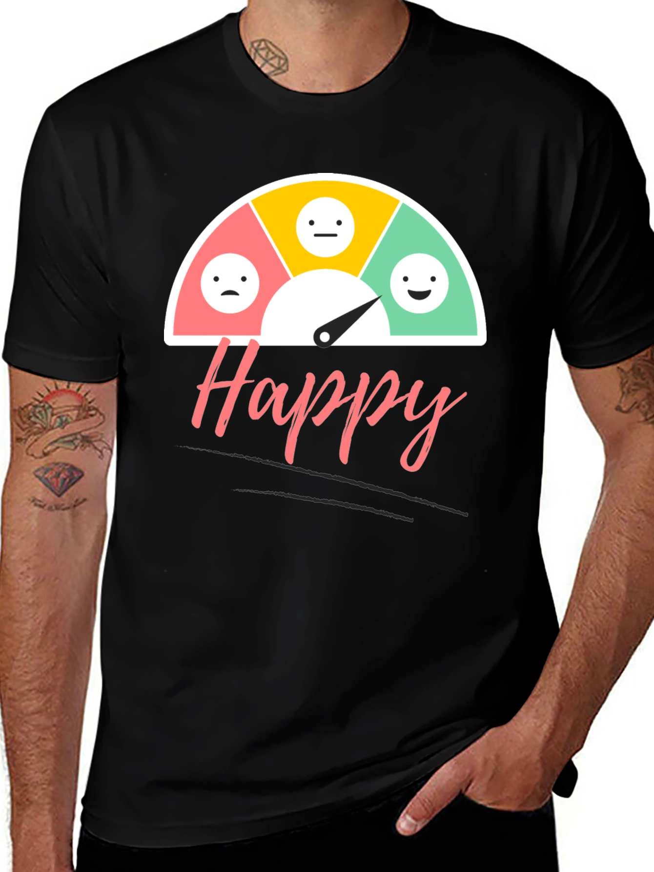 Happy Mood Gauge T-Shirt - Express Your Feelings!