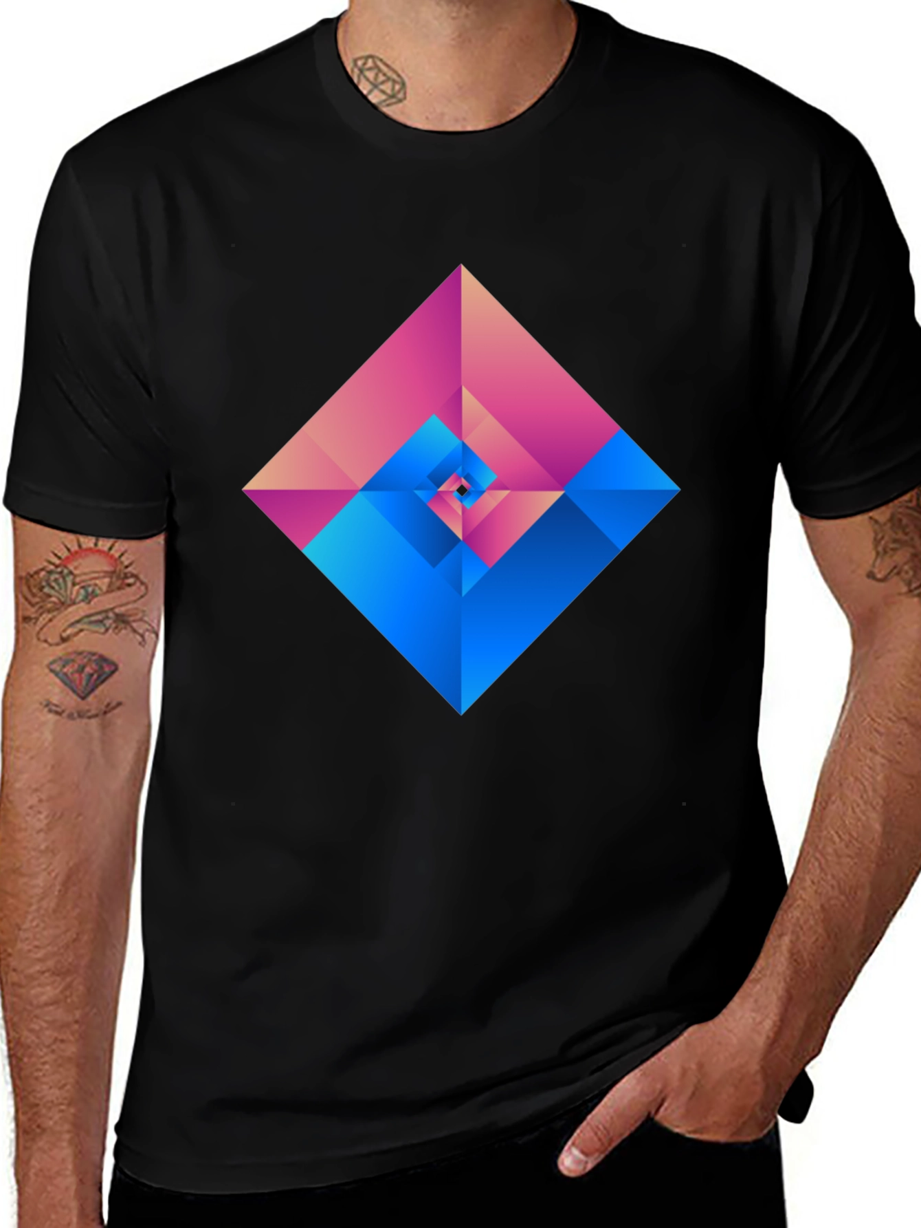 Variant 23 of Geometric Prism Graphic Tee - Modern Style