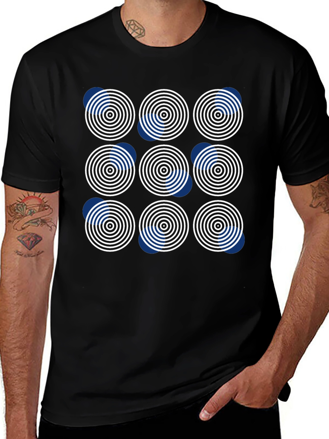 Retro Circle Pattern Tee - Cool Graphic Design