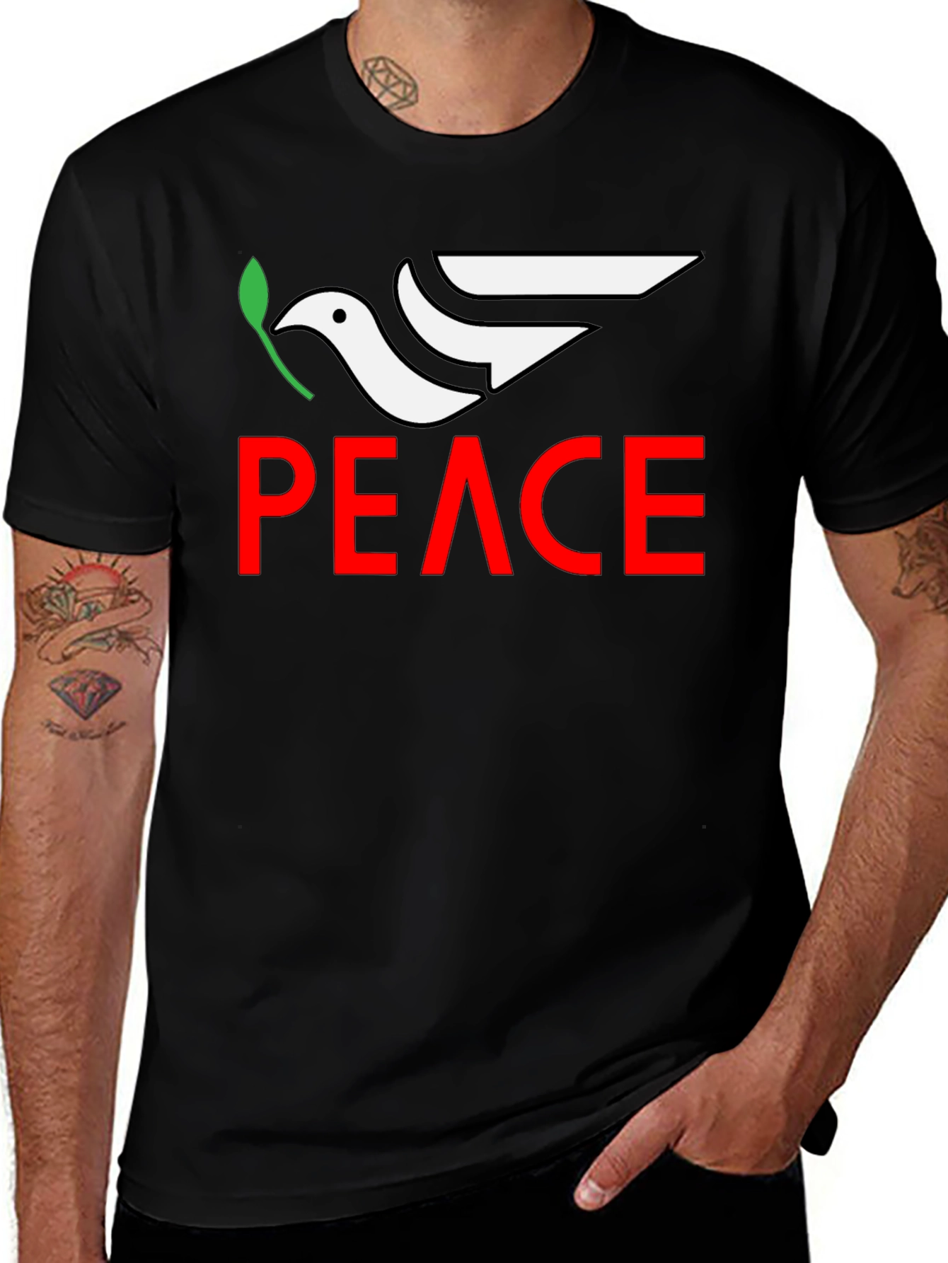 Peace Dove Graphic Tee - Black