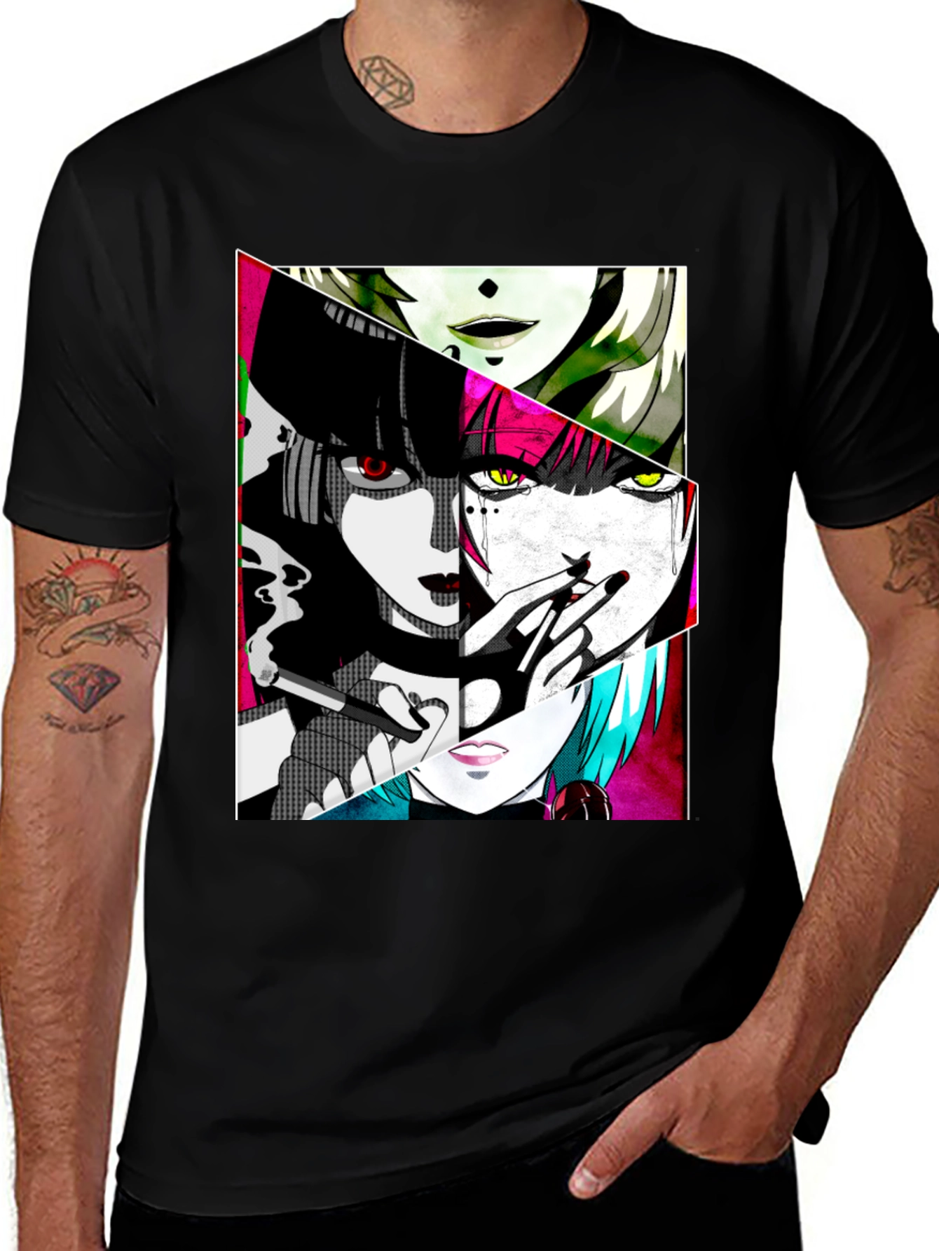 Variant 23 of Anime Girl Graphic Tee - Black
