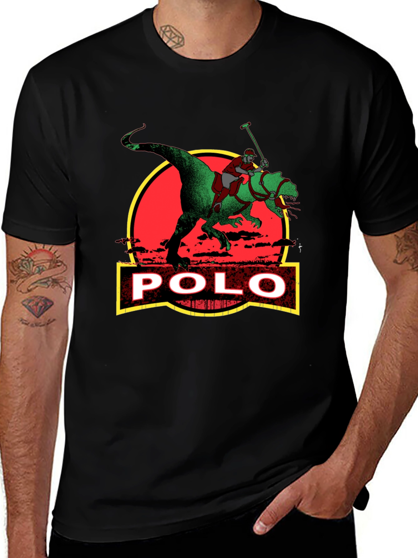 Variant 17 of Jurassic Polo Black Graphic Tee