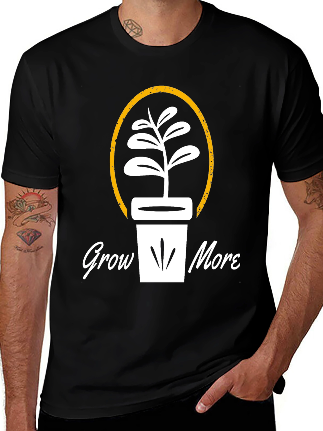Variant 10 of Grow More Plant T-Shirt - Black Cotton Blend