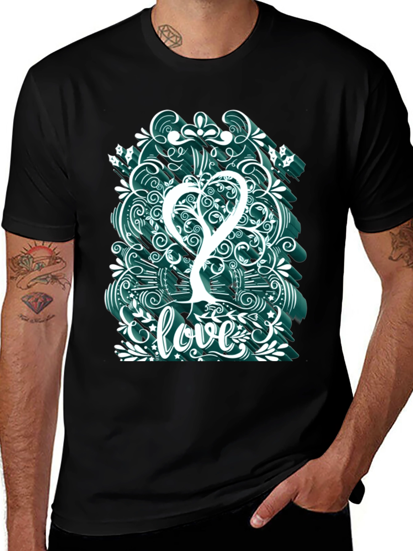 Variant 25 of Love Tree Graphic Tee - Artistic Men's T-Shirt