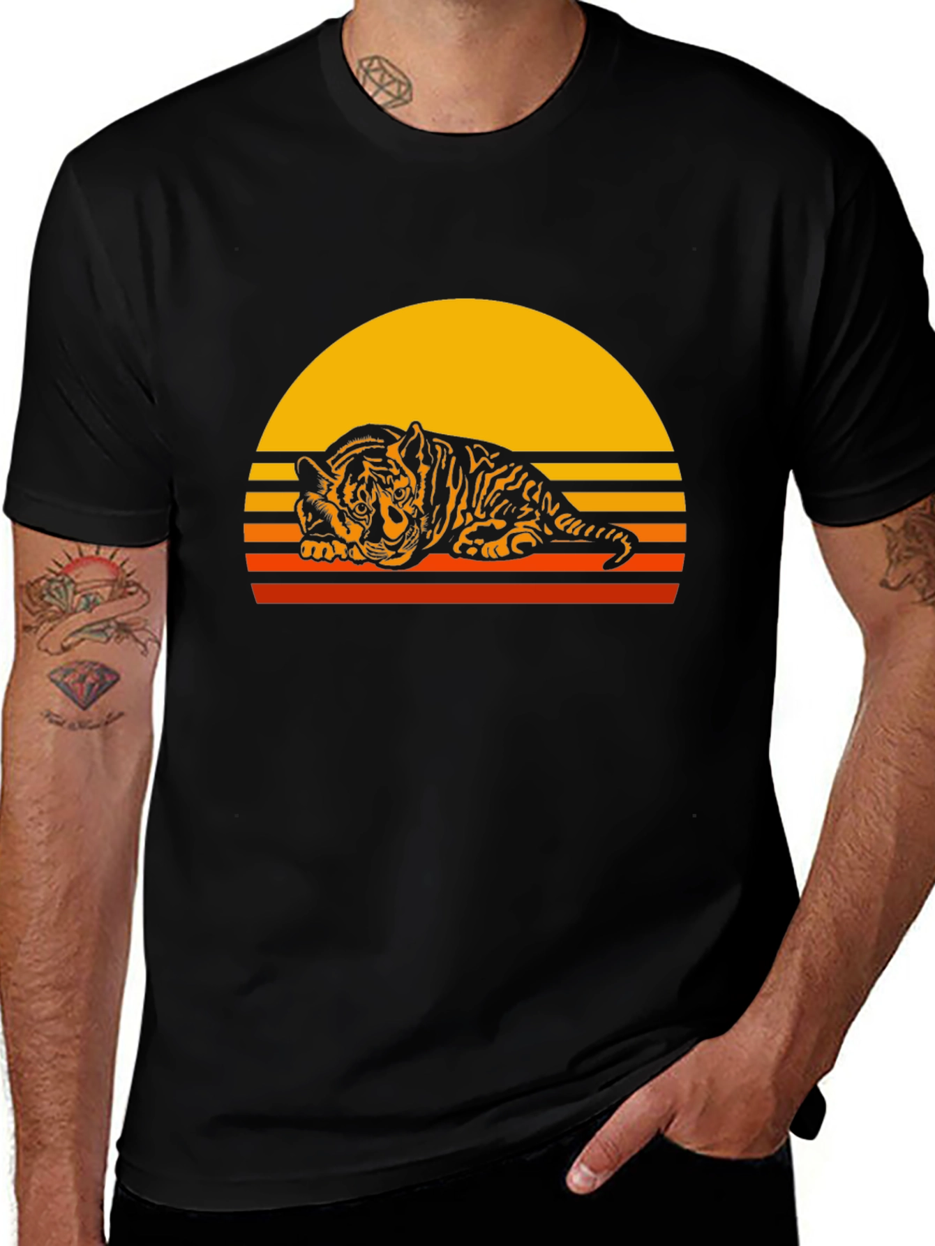 Variant 3 of Retro Tiger Graphic Tee - Comfort Fit