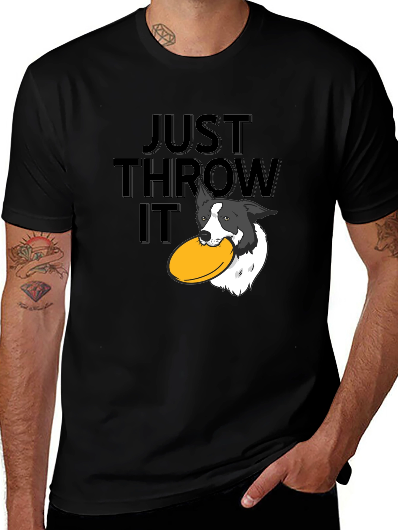 Variant 6 of Just Throw It! Dog Frisbee T-Shirt