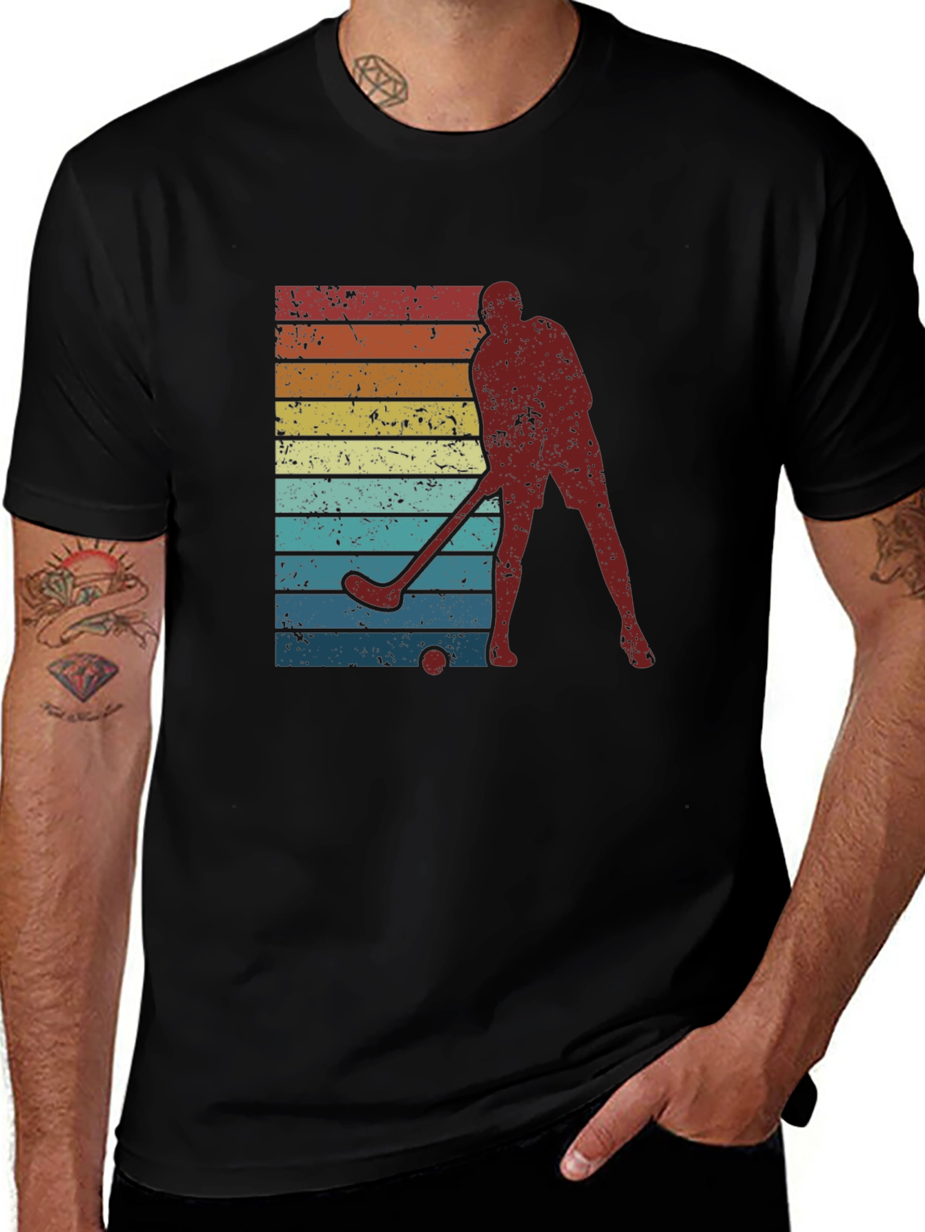Variant 25 of Vintage Hockey Player Retro T-Shirt