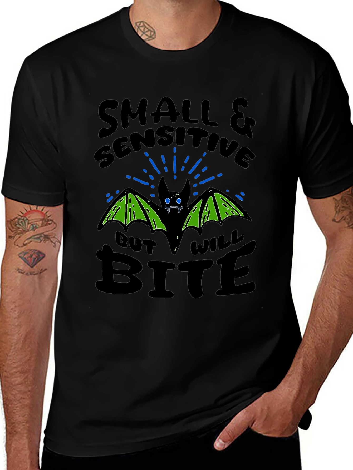 Variant 6 of Small & Sensitive Bite Bat Graphic T-Shirt