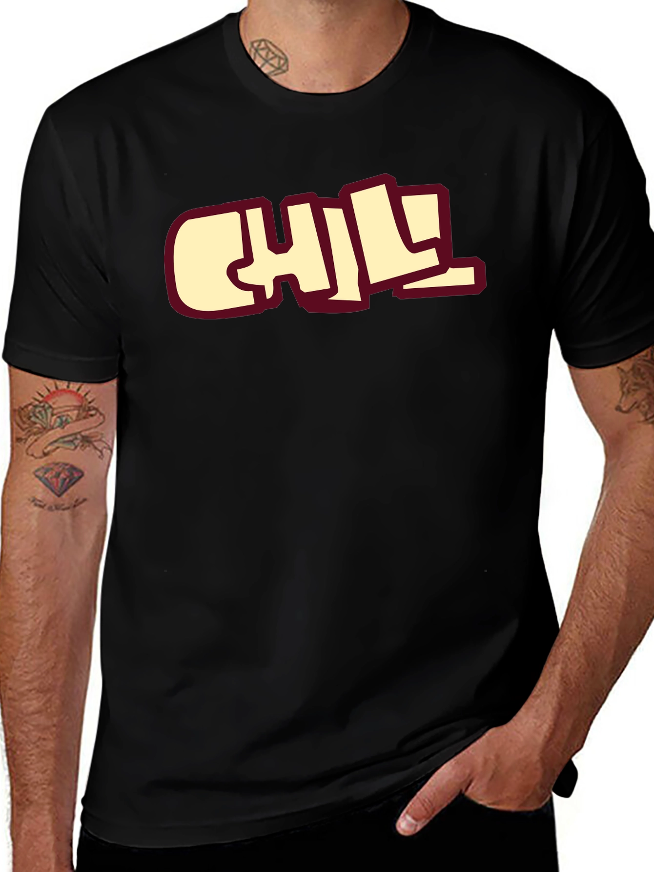 Variant 3 of Chill Graphic Print Crew Neck T-Shirt